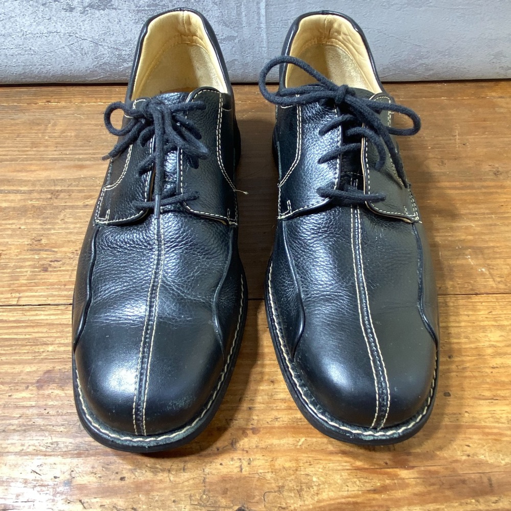 Johnston & Murphy Mens Black Leather Split Toe Oxford Shoes Size 8.5 M